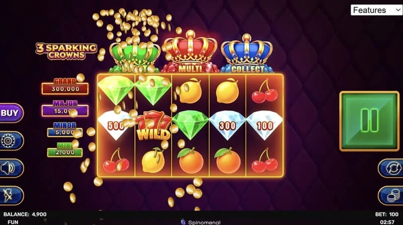 3 Sparking Crowns Wild vinningur